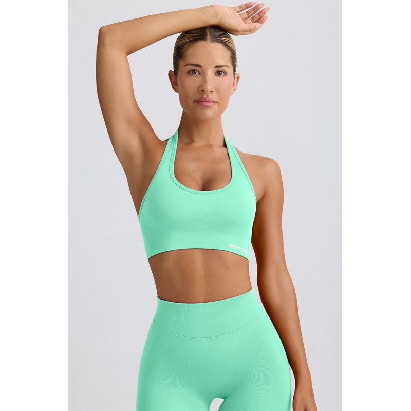 Define Luxe Halterneck Sports Bra in Mint