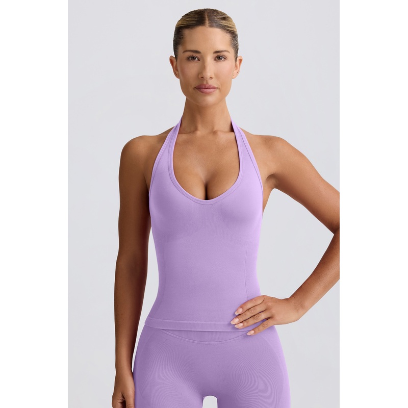 Define Luxe Halterneck Tank Top in Lilac