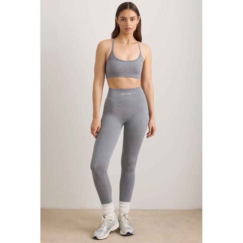 FlexiRib High Waist Leggings in Grey Melange
