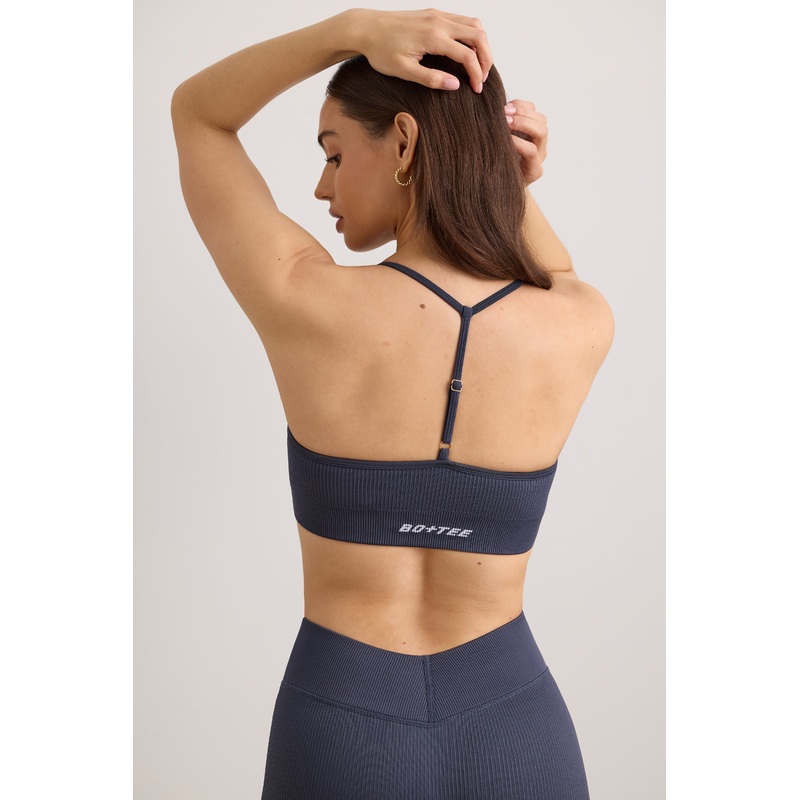 FlexiRib Scoop Neck Sports Bra in Slate