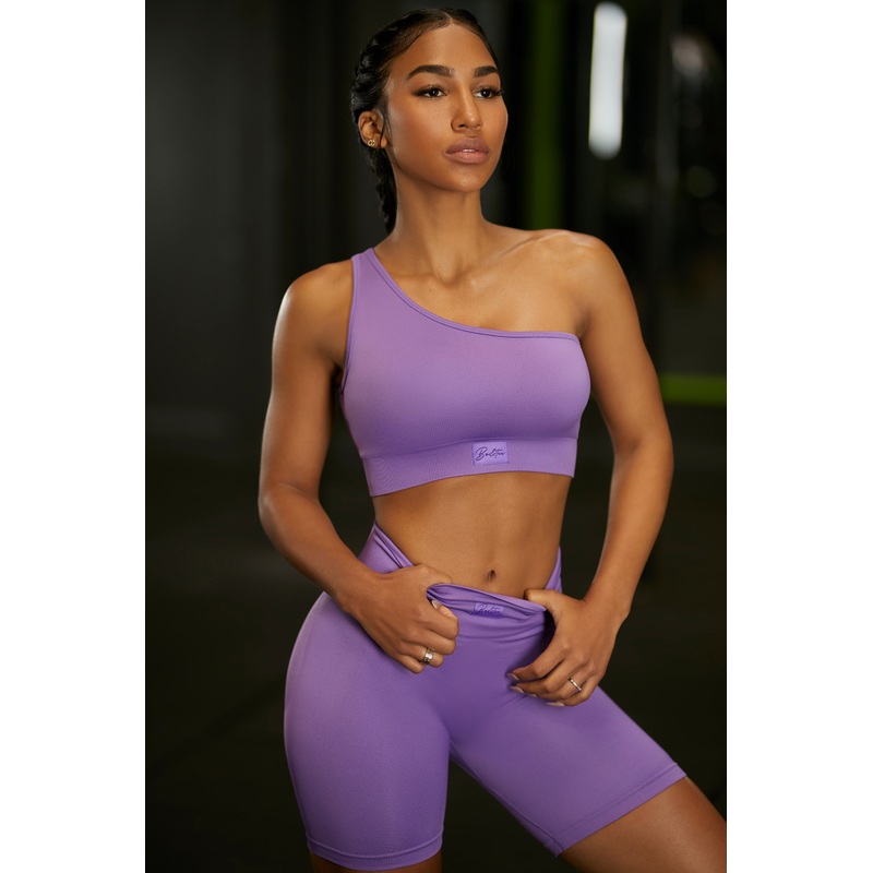 Asymmetric Crop Top in Purple