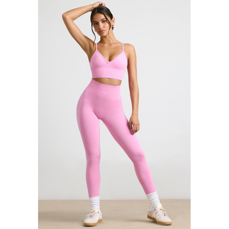 High-Waist Define Luxe Leggings in Bubblegum Pink