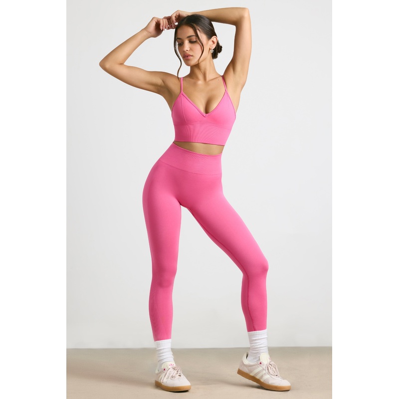 High-Waist Define Luxe Leggings in Hot Pink