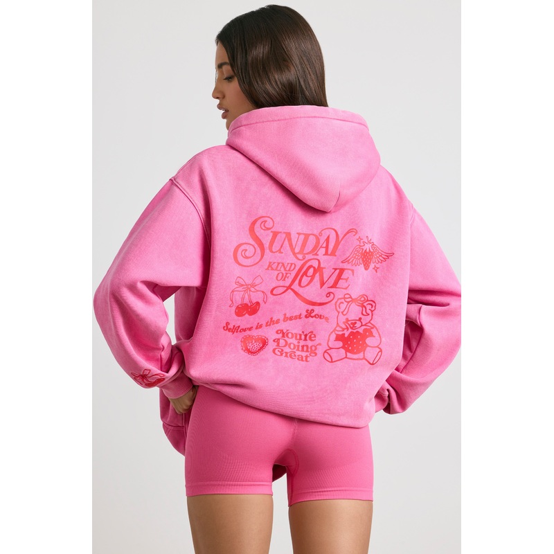 Oversized Hoodie in Hot Pink