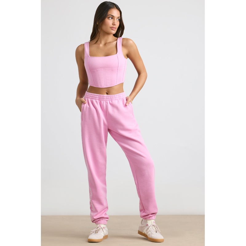 Oversized Joggers in Bubblegum Pink