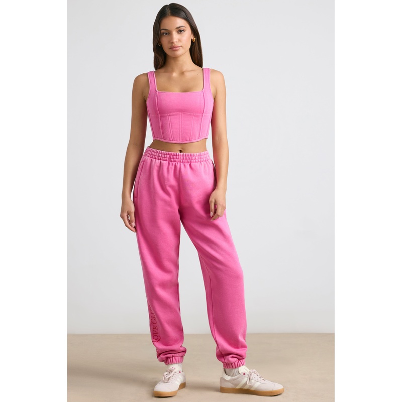 Oversized Joggers in Hot Pink