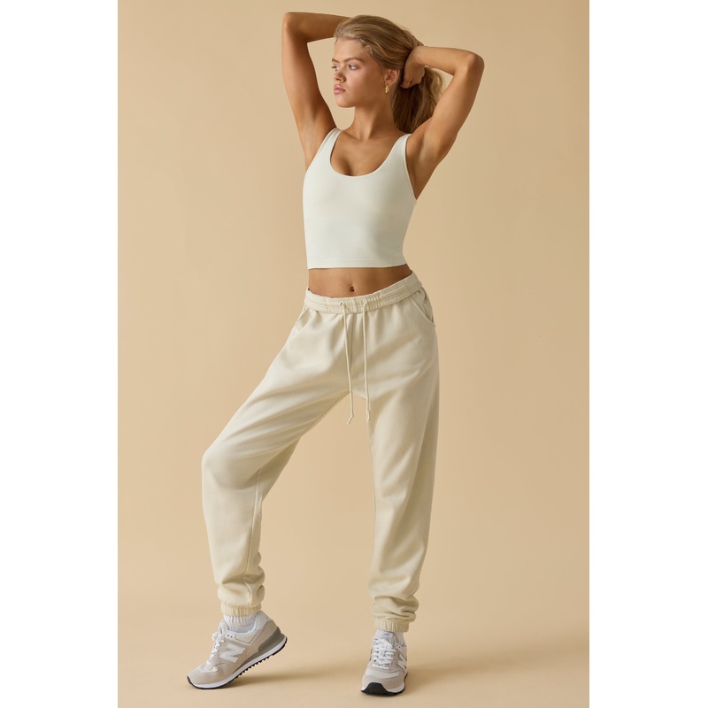 Mid-Rise Joggers in Bone