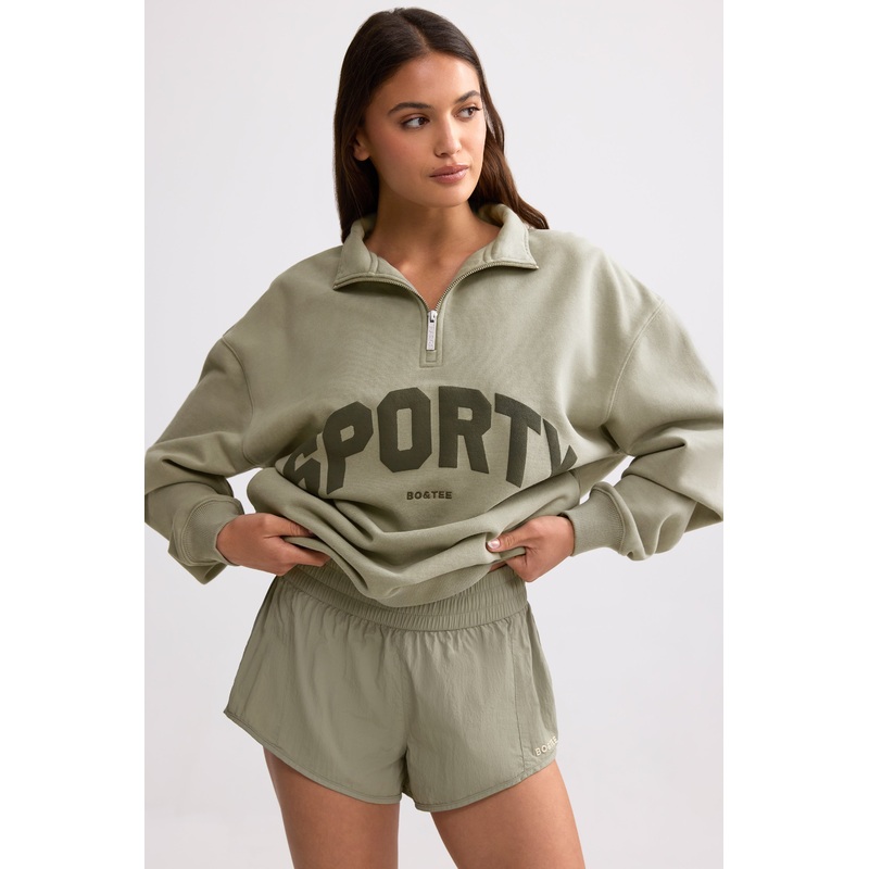 Quarter-Zip Sweatshirt in Mineral