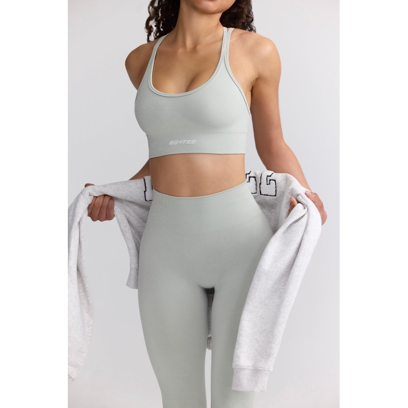 Define Luxe Strappy Sports Bra in Fog