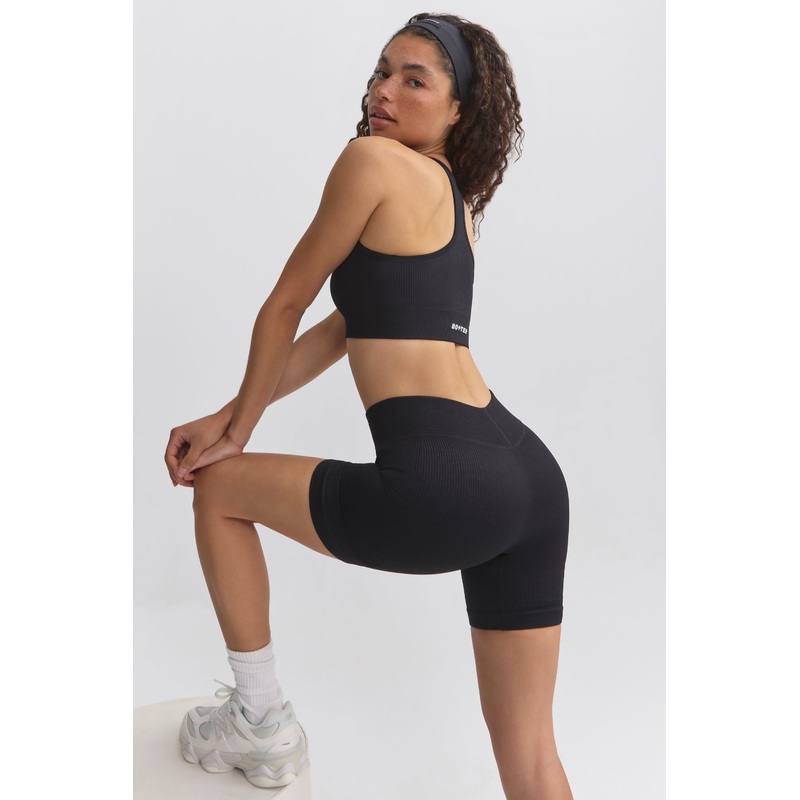 FlexiRib Biker Shorts in Black