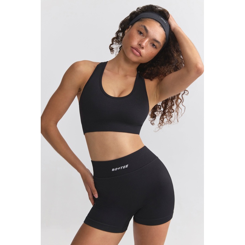 FlexiRib Mini Shorts in Black