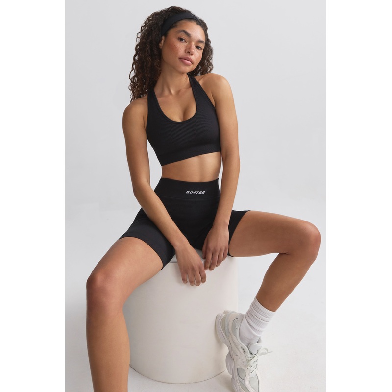 FlexiRib Racerback Sports Bra in Black