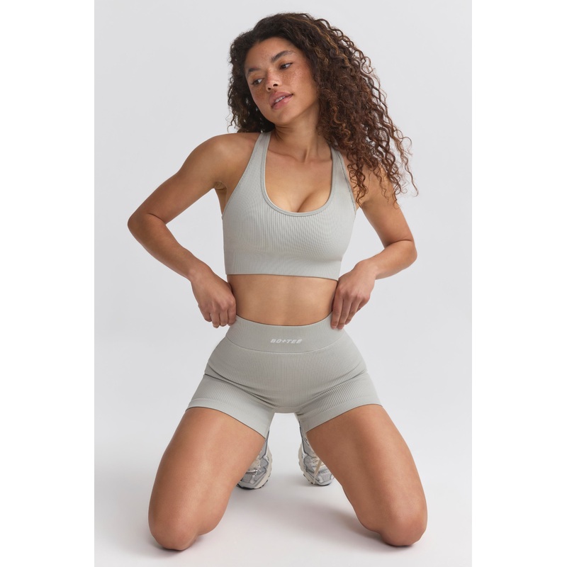 FlexiRib Racerback Sports Bra in Grey