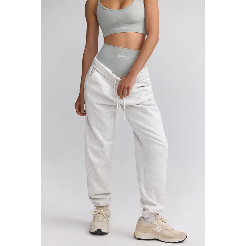 Mid-Rise Joggers in Heather Grey