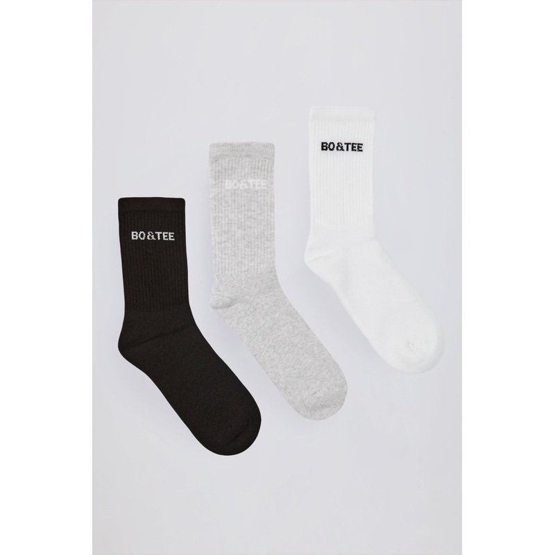 Ribbed Crew Sock Bundle in Multi