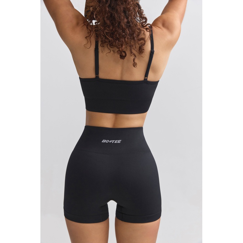 Super Sculpt Seamless Mini Shorts in Black