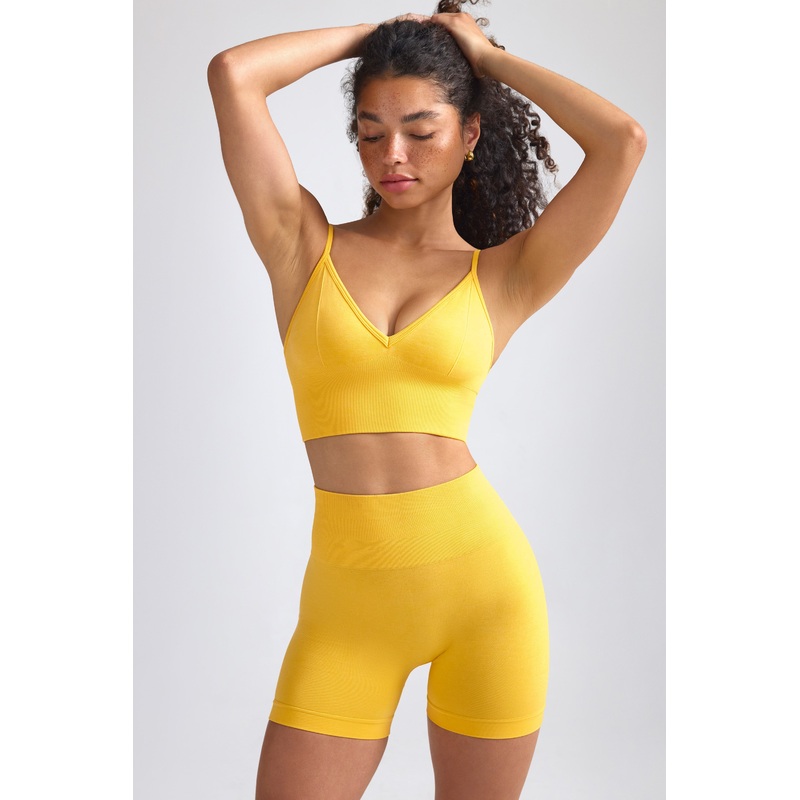 Define Luxe Mini Shorts in Golden Yellow