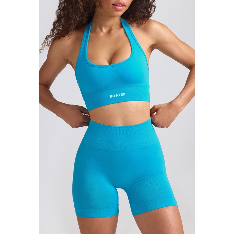 Define Luxe Mini Shorts in Turquoise Blue