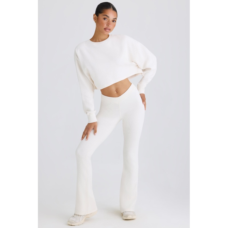 Flared Trousers in White
