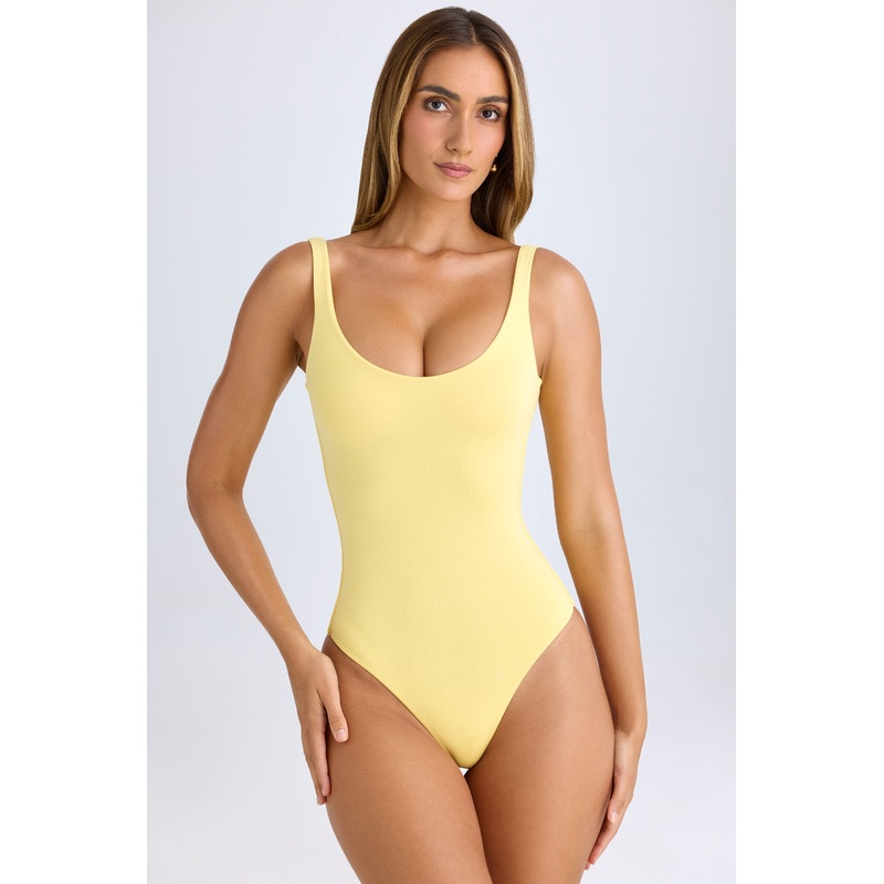 Modal Scoop-Neck Bodysuit in Lemon Sherbet