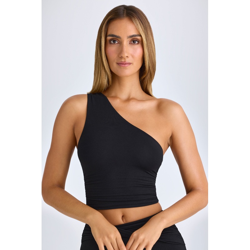 Modal One-Shoulder Top in Black