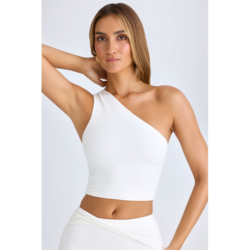 Modal One-Shoulder Top in White