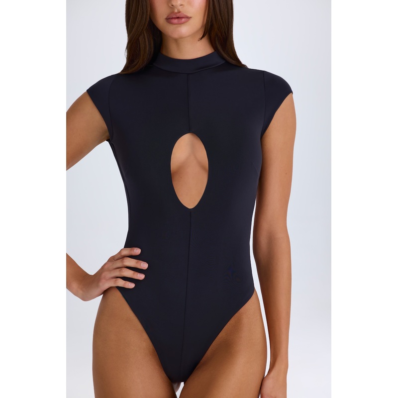 Cut-Out Bodysuit in Black