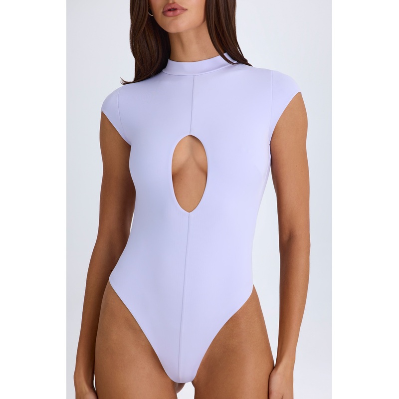 Cut-Out Bodysuit in Soft Lilac