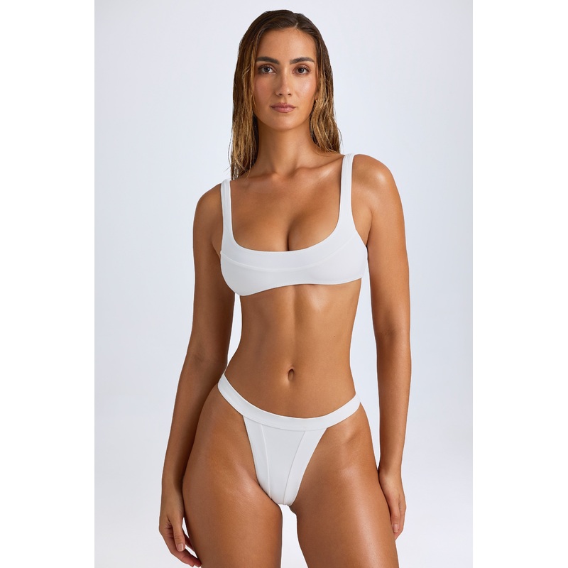 Scoop-Neck Bikini Top in White