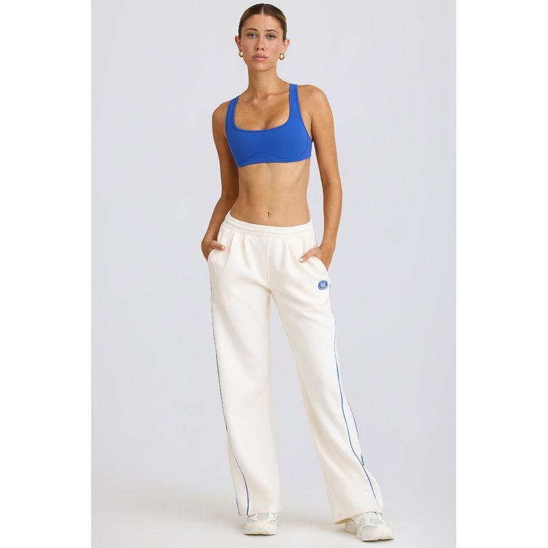 Tall Mid-Rise Straight-Leg Joggers in White