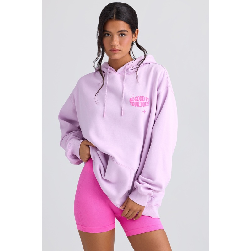 Oversized Hoodie in Violet Pink