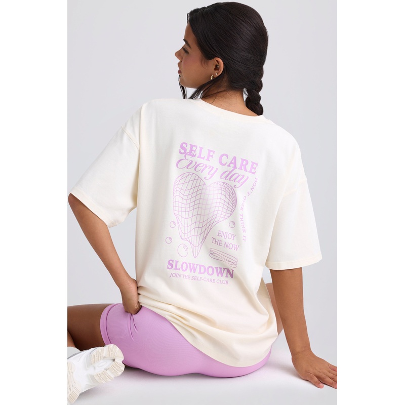 Oversized Short-Sleeve T-Shirt in Eggshell