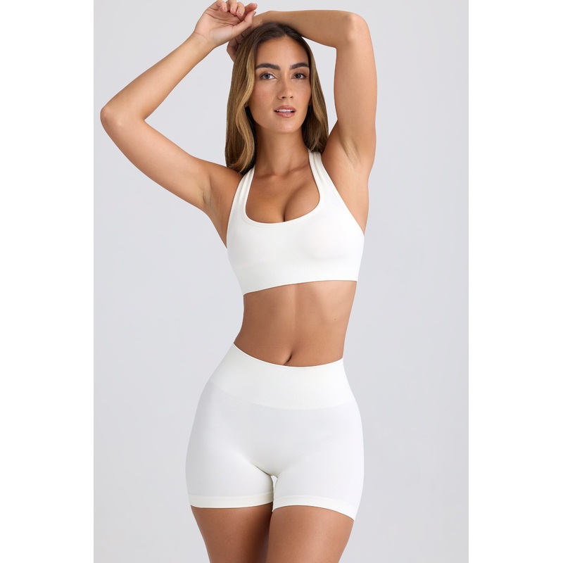Super Sculpt Seamless High-Waist Mini Shorts in Eggshell