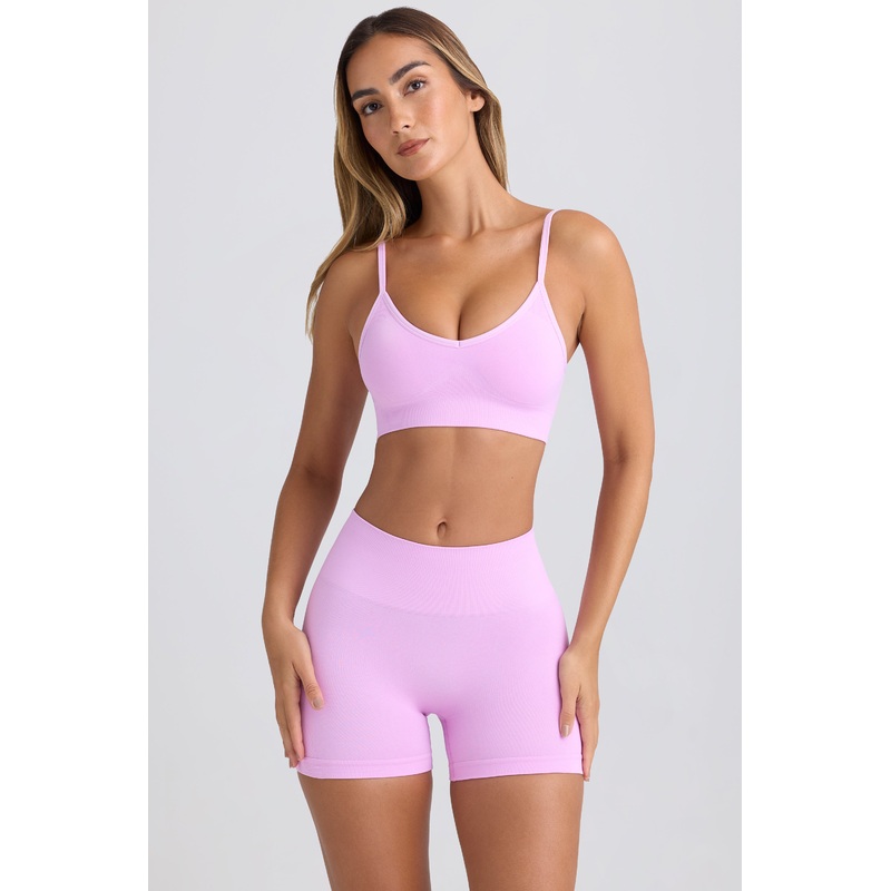 Super Sculpt Seamless High-Waist Mini Shorts in Violet Pink
