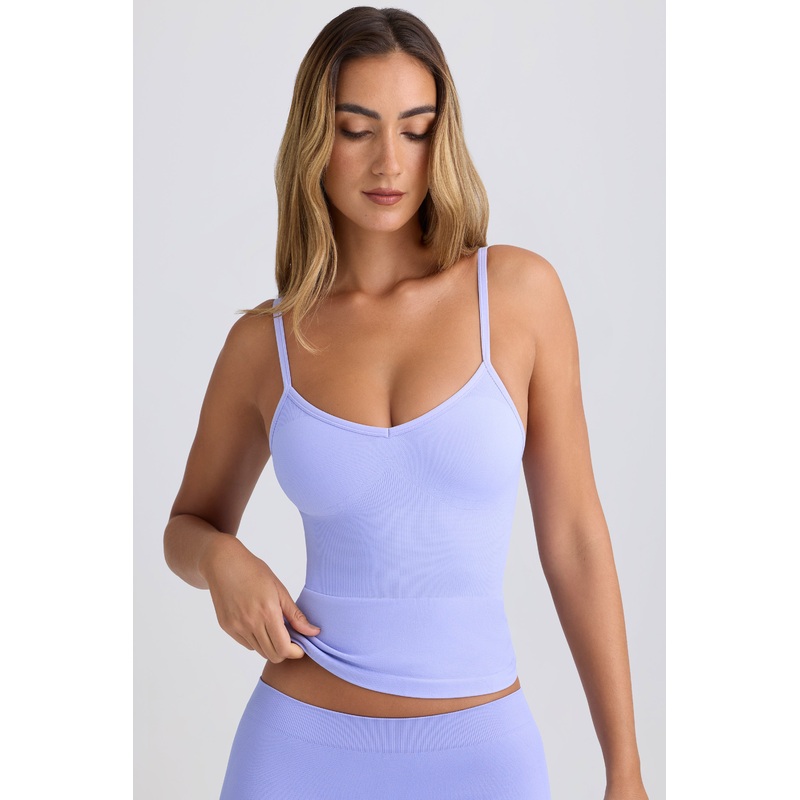 Super Sculpt Seamless Longline Tank Top in Periwinkle