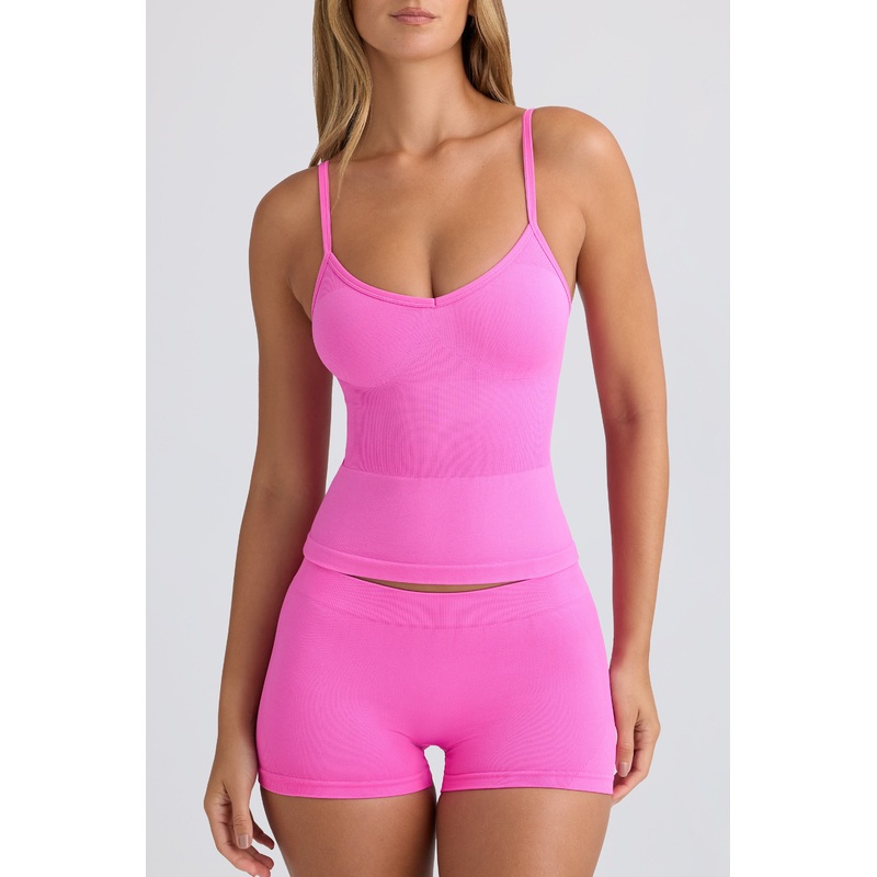 Super Sculpt Seamless Longline Tank Top in Sugar Pink