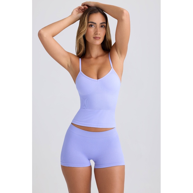 Super Sculpt Seamless Mid-Rise Mini Shorts in Periwinkle