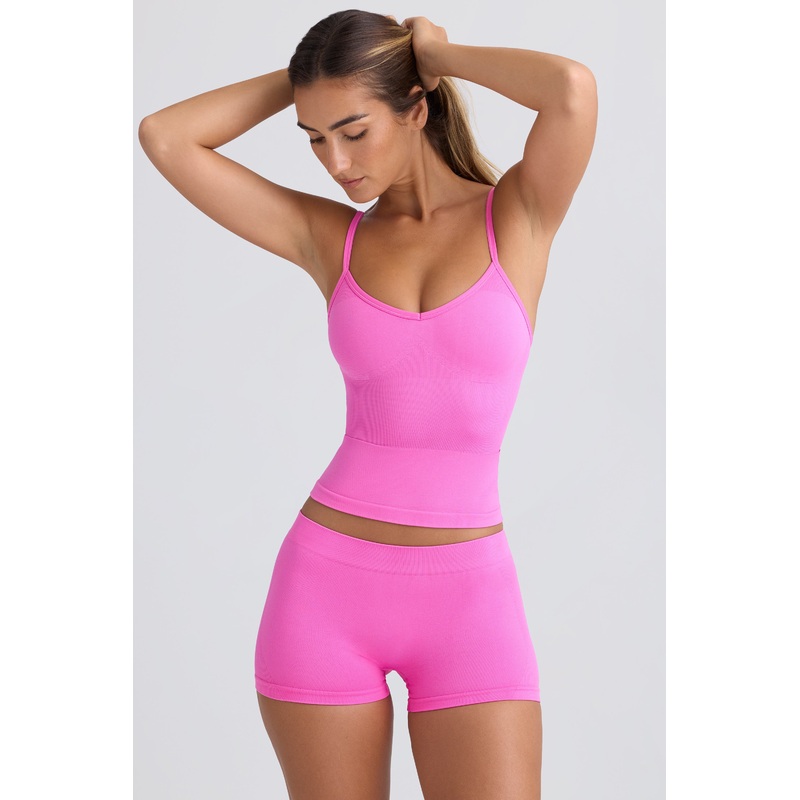 Super Sculpt Seamless Mid-Rise Mini Shorts in Sugar Pink