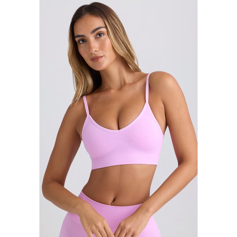 Super Sculpt Seamless Scoop-Back Sports Bra in Violet Pink