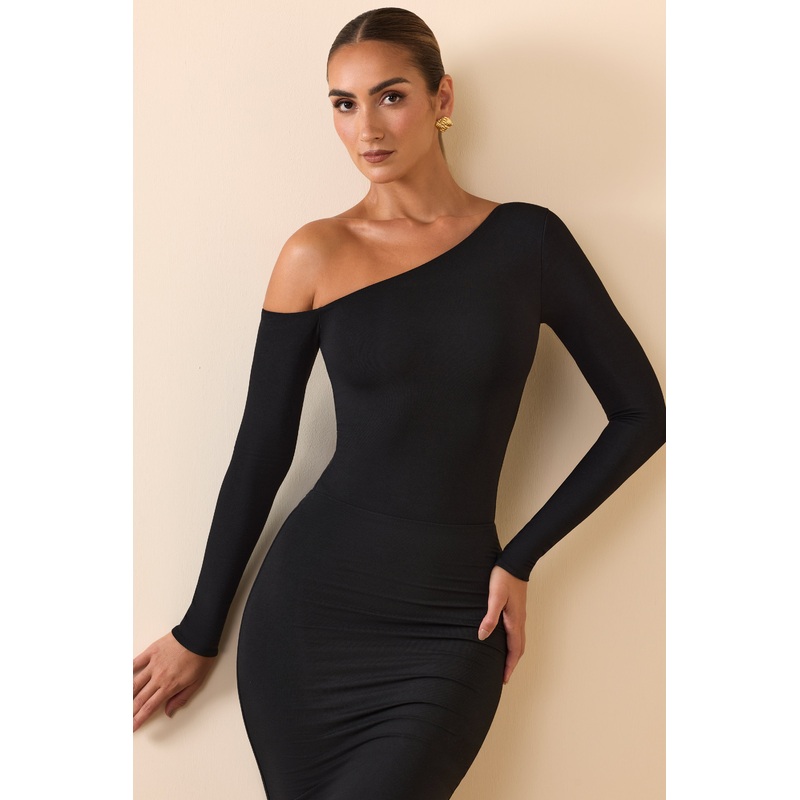 Modal Off-Shoulder Bodysuit in Black