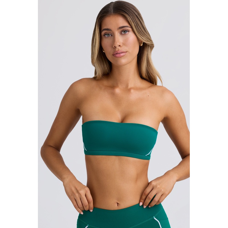 Soft Active Bandeau Sports Bra in Varsity Green