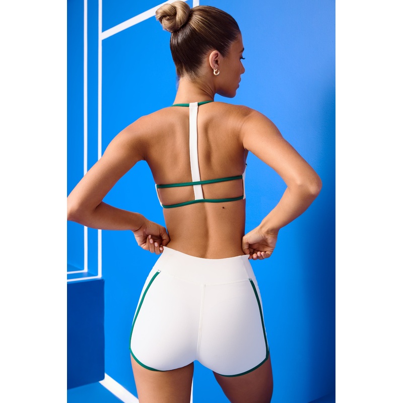 Soft Active Scoop-Neck Sports Bra in White