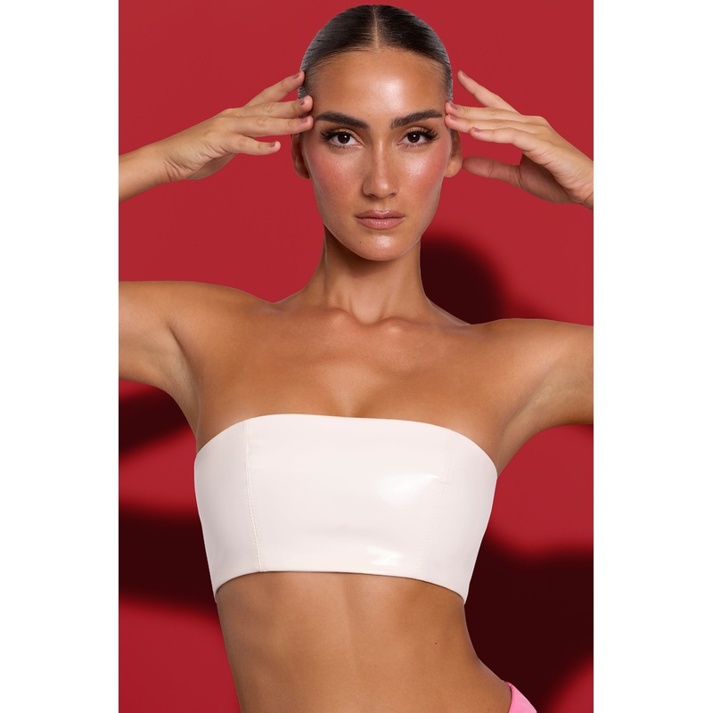 Vinyl Bandeau Bralette in White