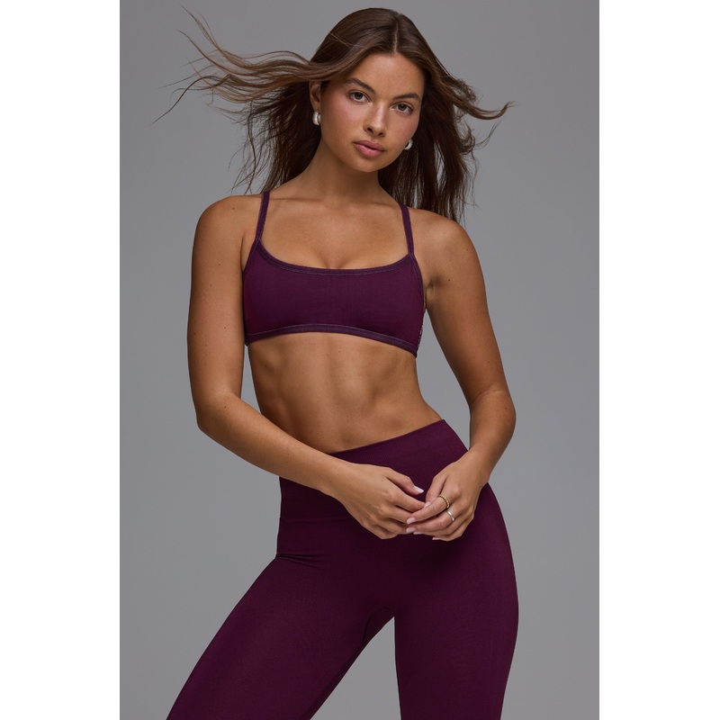 Define Luxe Multiway Open-Back Sports Bra in Grape
