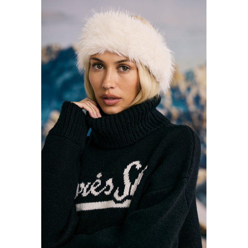 Faux-Fur Headband in Ice White