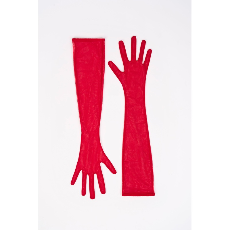 Mesh Gloves in Fire Red