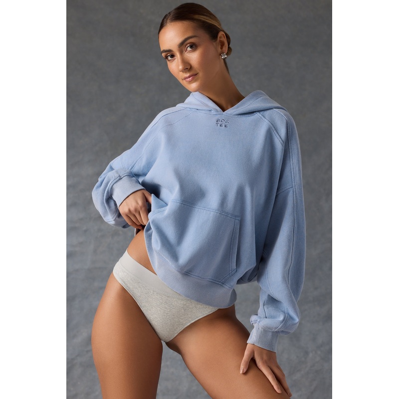 Oversized Hoodie in Washed Blue