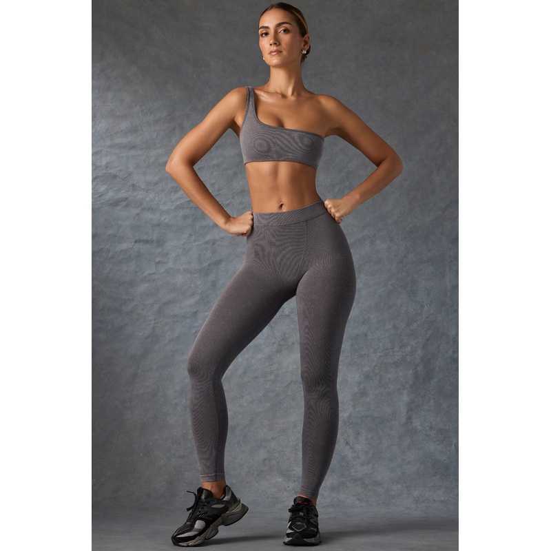 Seamless Rib Leggings in Washed Charcoal