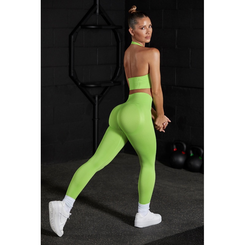 High Waist Seamless Leggings in Green