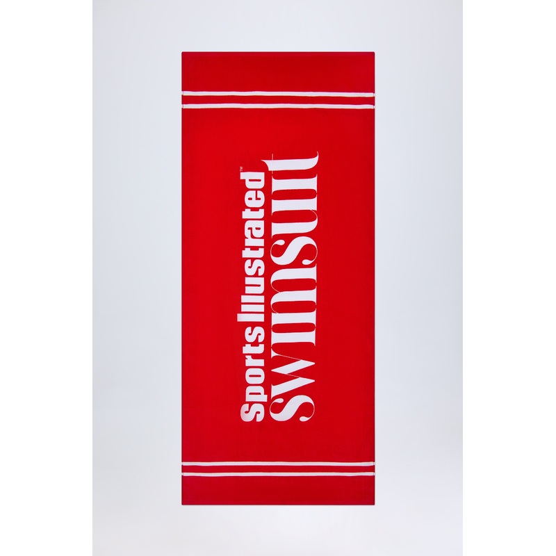 Logo Beach Towel in Fiery Red